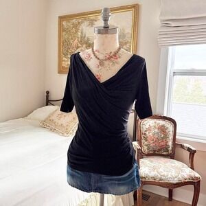 black ruched top  y2k worthington black ruched top size small
